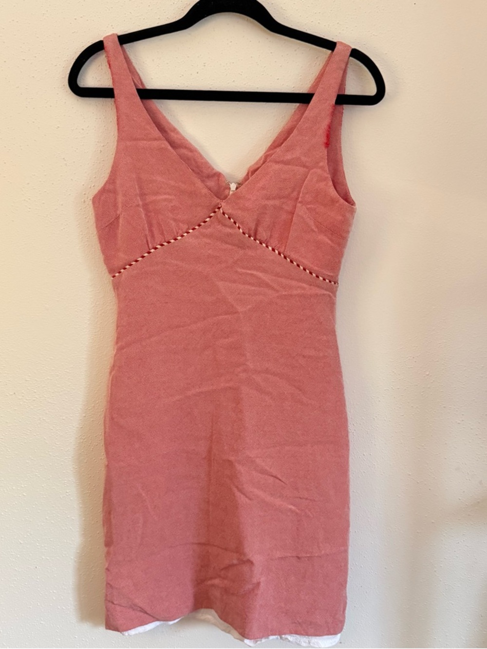 Tocca Rose-Pink Sleeveless V-Neck Mini Dress
